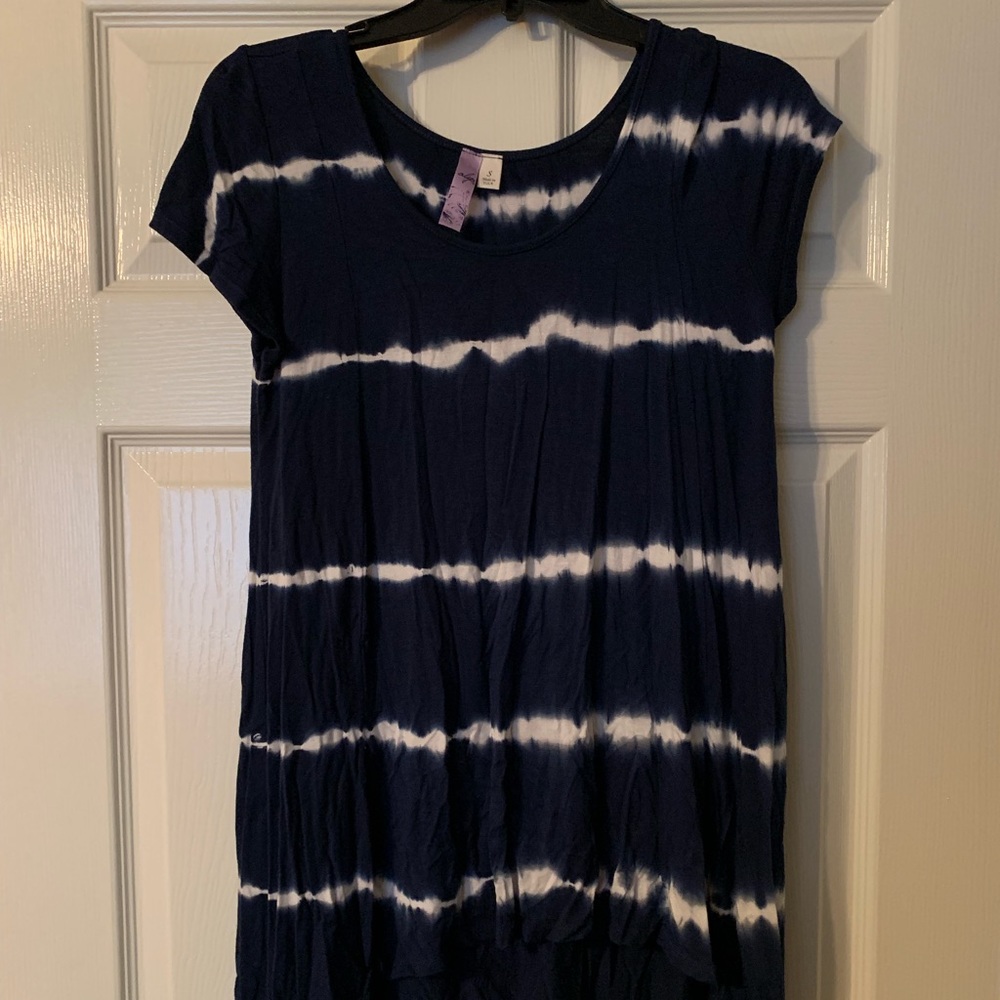 Navy blue short sleeve piko